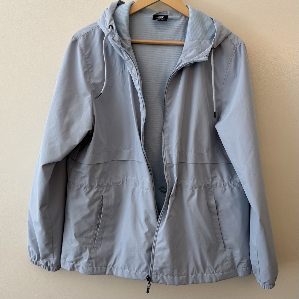 New Balance Wind‎ Breaker Jacket Women's 2XL Light Blue  Since 1906 Long Sleeve